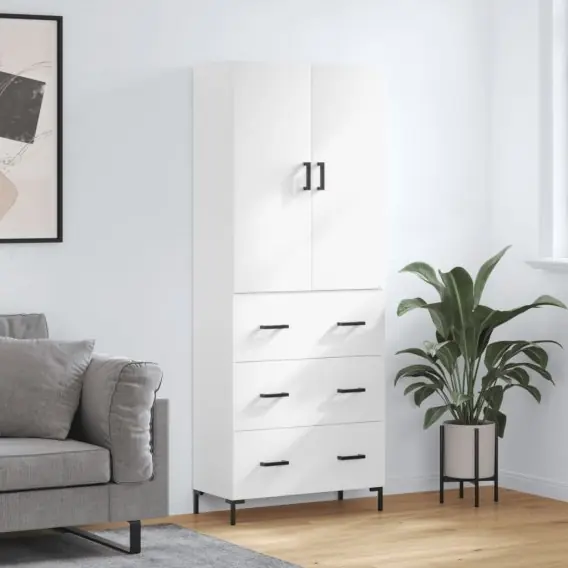 Niska cena Witrynka, biała, 69,5x34x180 cm, materiał drewnopochodny Lumarko! - Hurtownia wielobranżowa Lumarko